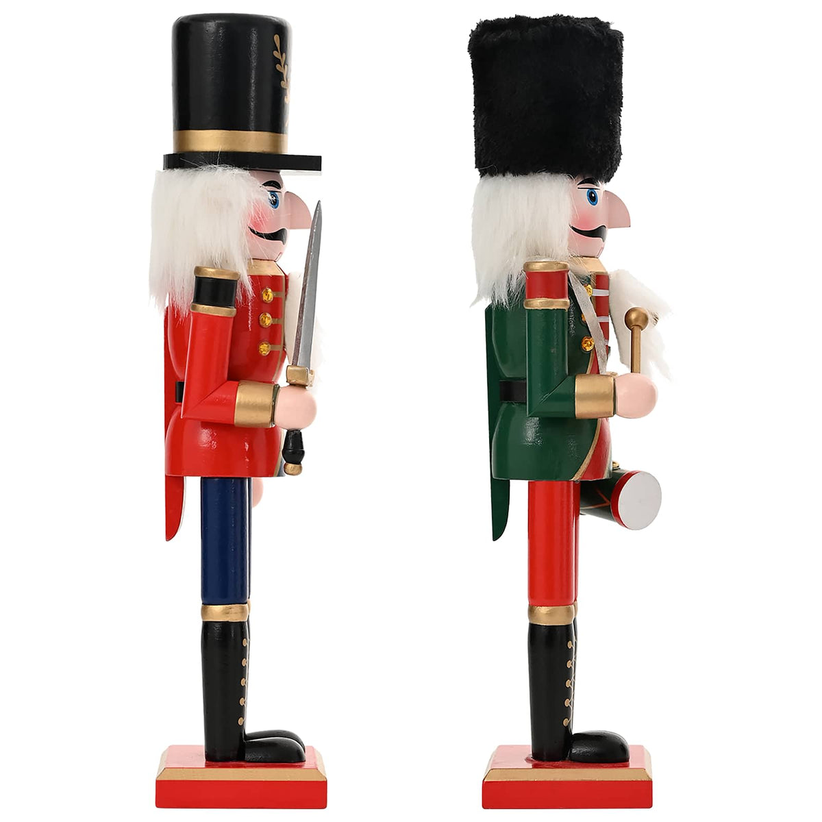 Christmas Nutcracker TURKU 2 pcs Red and Black 30 cm