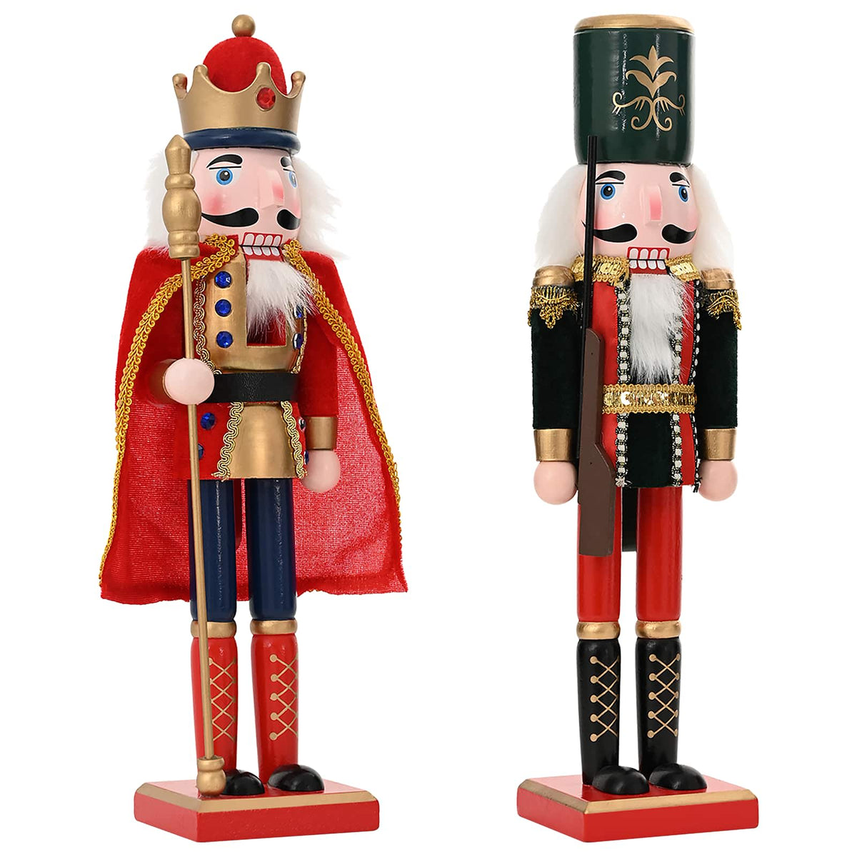 Christmas Nutcracker TURKU 2 pcs Red and Black 38 cm