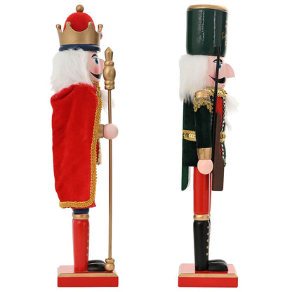 Christmas Nutcracker TURKU 2 pcs Red and Black 38 cm