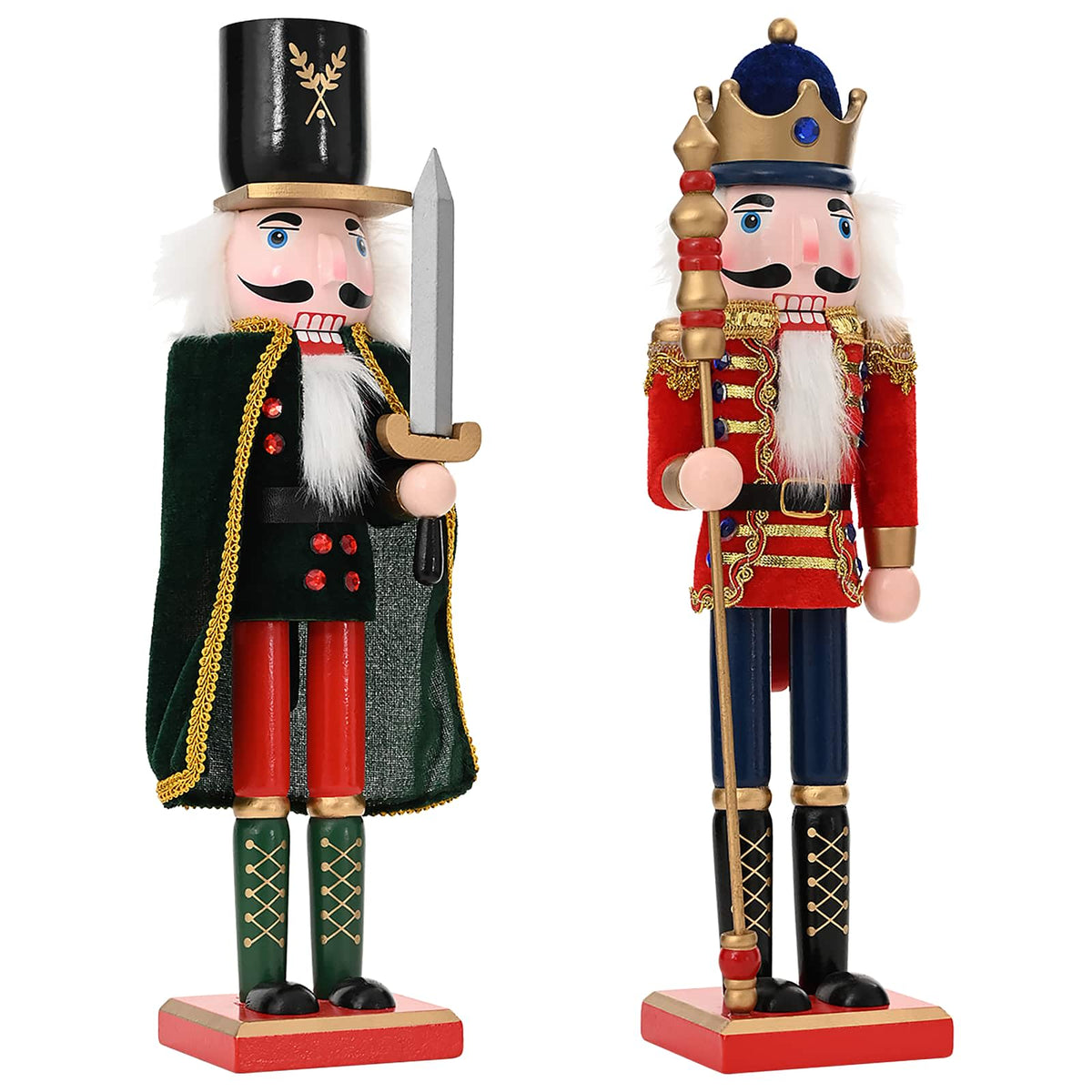 Christmas Nutcracker TURKU 2 pcs Red and Black 38 cm
