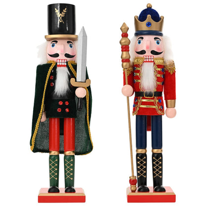 Christmas Nutcracker TURKU 2 pcs Red and Black 38 cm