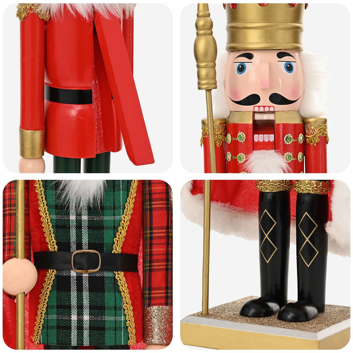 Christmas Nutcracker TURKU 2 pcs Red and Black 50 cm