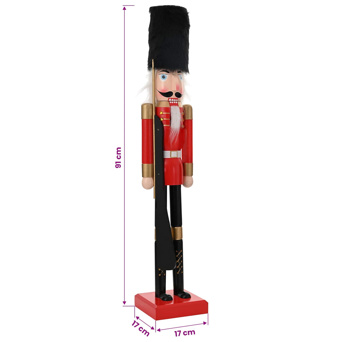 Christmas Nutcracker TURKU Red and Black 91 cm