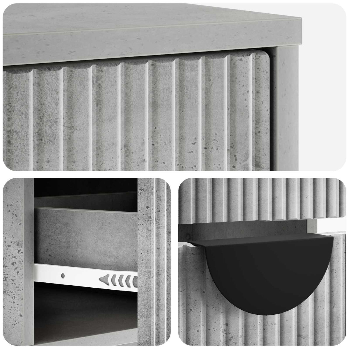 TV Cabinet VENRAY 101 x 36.5 x 40 cm Concrete Grey
