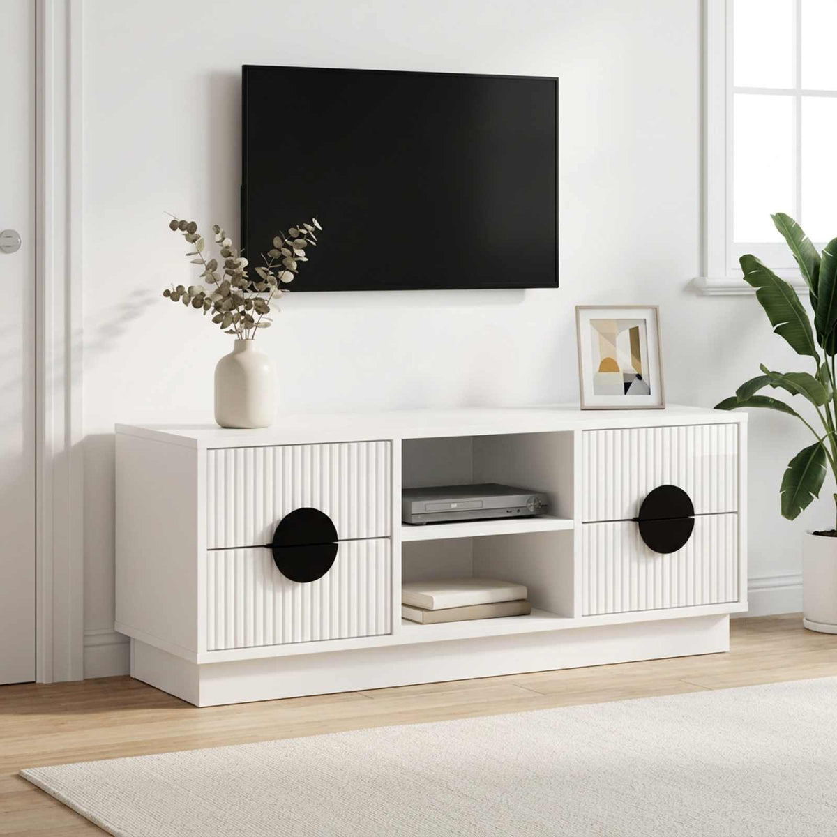 TV Cabinet VENRAY 101 x 36.5 x 40 cm High Gloss White