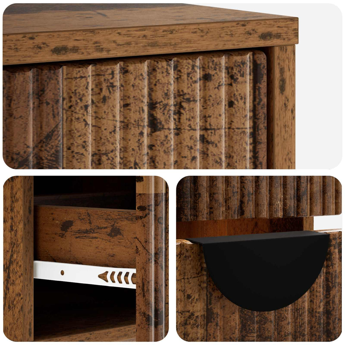 TV Cabinet VENRAY 101 x 36.5 x 40 cm Old Wood