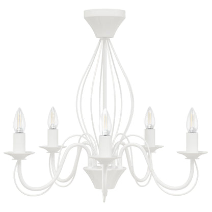 Chandelier E14 Metal White Ø 52 x 47 cm