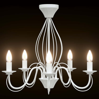 Chandelier E14 Metal White Ø 52 x 47 cm