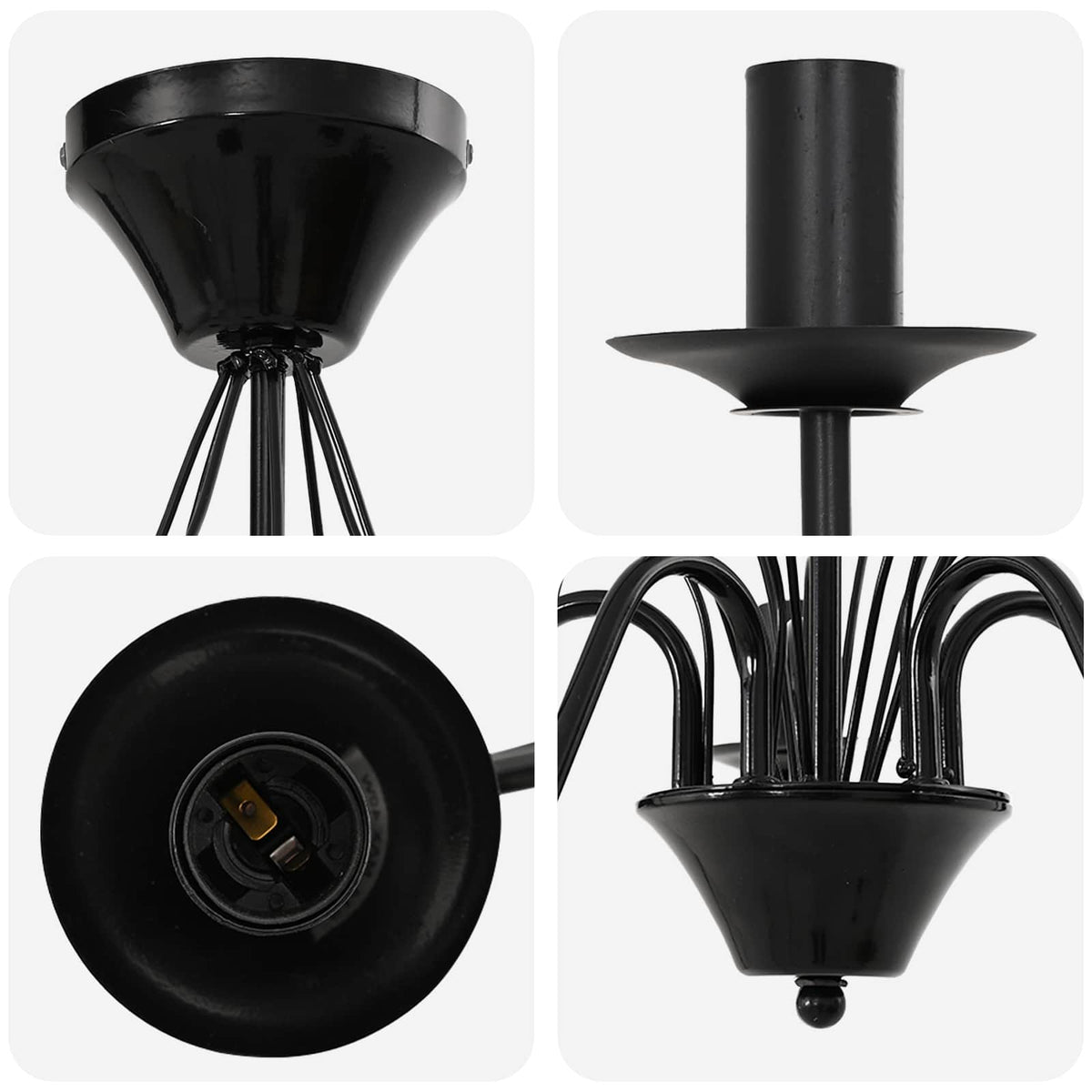 Chandelier E14 Metal Black Ø 52 x 47 cm