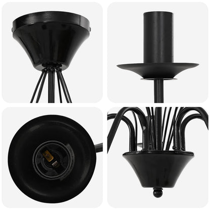 Chandelier E14 Metal Black Ø 52 x 47 cm