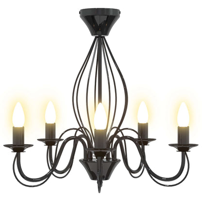 Chandelier E14 Metal Black Ø 52 x 47 cm