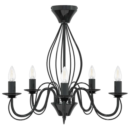 Chandelier E14 Metal Black Ø 52 x 47 cm