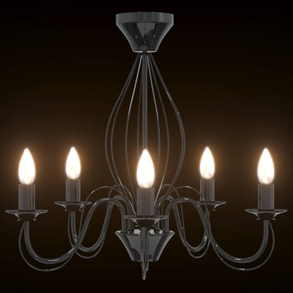 Chandelier E14 Metal Black Ø 52 x 47 cm