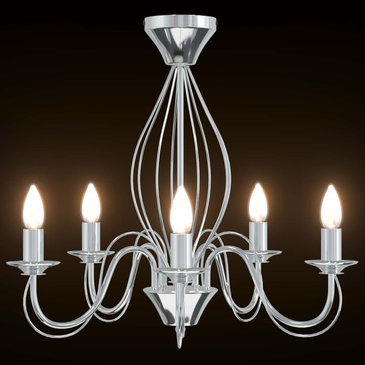 Chandelier E14 Metal Chrome Ø 52 x 47 cm