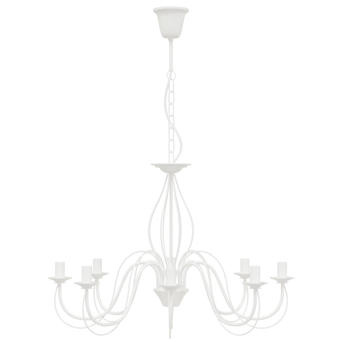 Adjustable Chandelier E14 Metal White Ø 78 x 101 cm