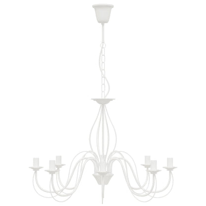 Adjustable Chandelier E14 Metal White Ø 78 x 101 cm