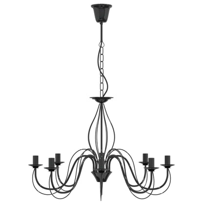 Adjustable Chandelier E14 Metal Black Ø 78 x 101 cm