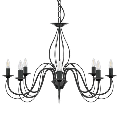 Adjustable Chandelier E14 Metal Black Ø 78 x 101 cm