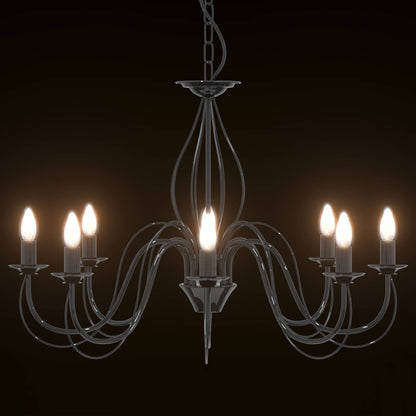 Adjustable Chandelier E14 Metal Black Ø 78 x 101 cm