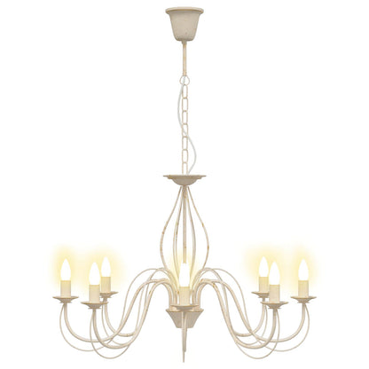 Adjustable Chandelier E14 Metal Antique White Ø 78 x 101 cm