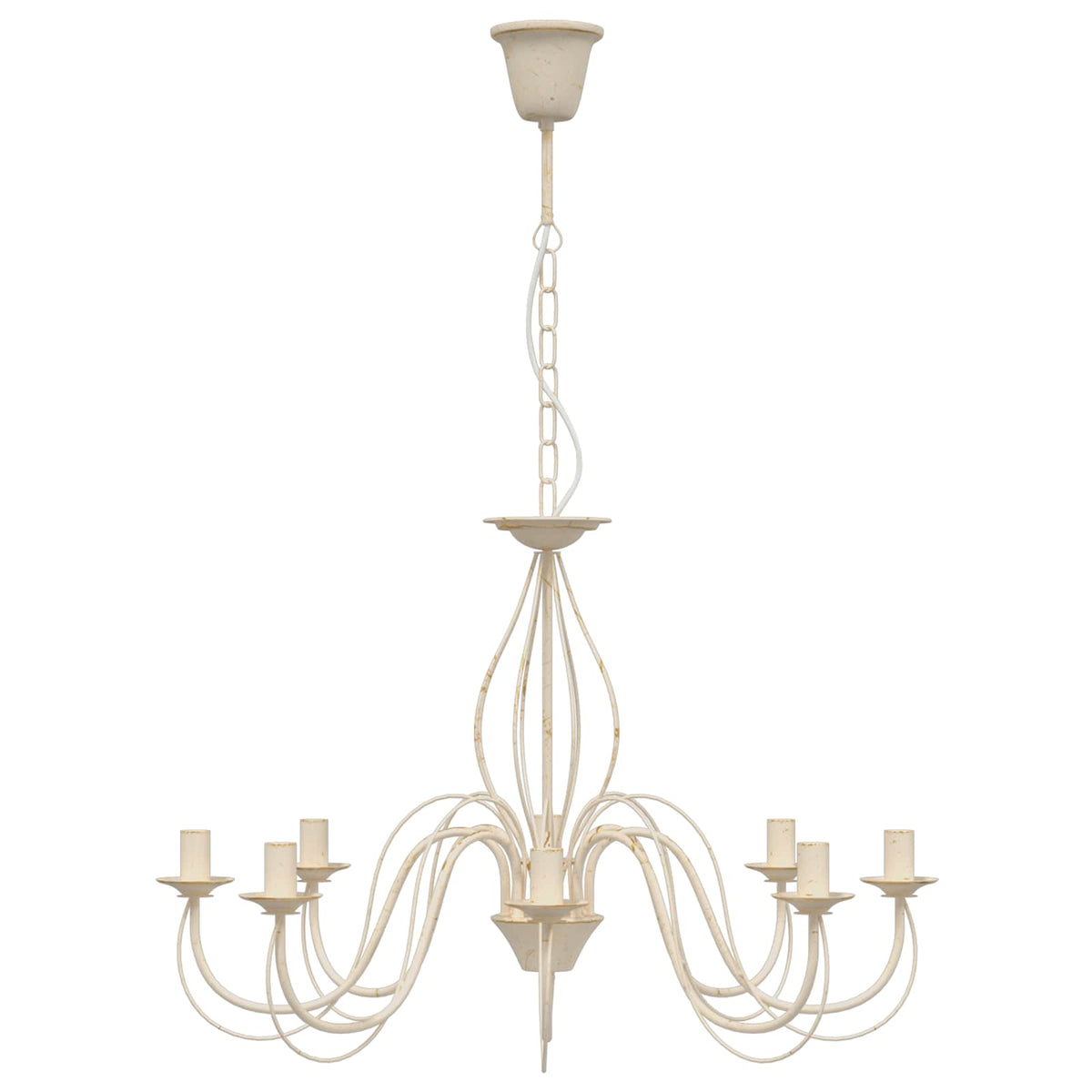 Adjustable Chandelier E14 Metal Antique White Ø 78 x 101 cm