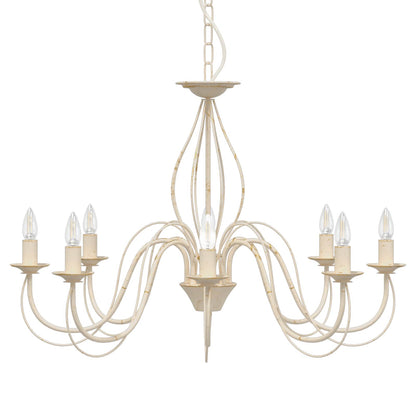 Adjustable Chandelier E14 Metal Antique White Ø 78 x 101 cm