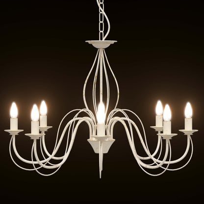 Adjustable Chandelier E14 Metal Antique White Ø 78 x 101 cm