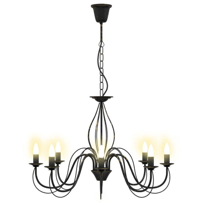 Adjustable Chandelier E14 Metal Antique Black Ø 78 x 101 cm