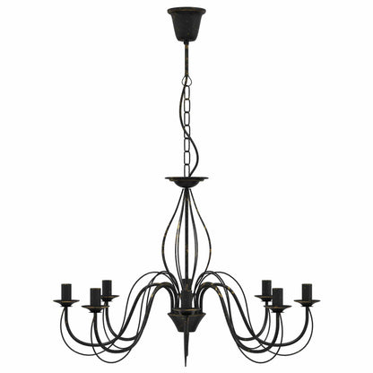 Adjustable Chandelier E14 Metal Antique Black Ø 78 x 101 cm