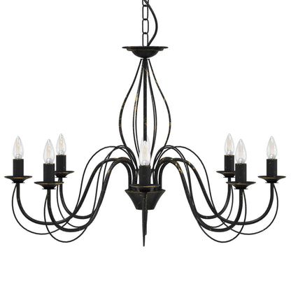 Adjustable Chandelier E14 Metal Antique Black Ø 78 x 101 cm