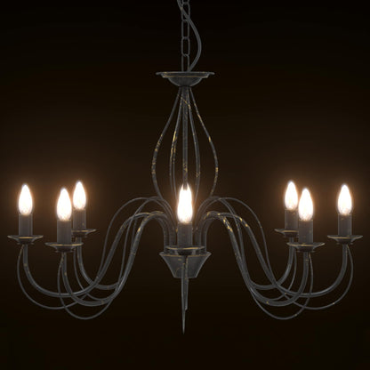 Adjustable Chandelier E14 Metal Antique Black Ø 78 x 101 cm
