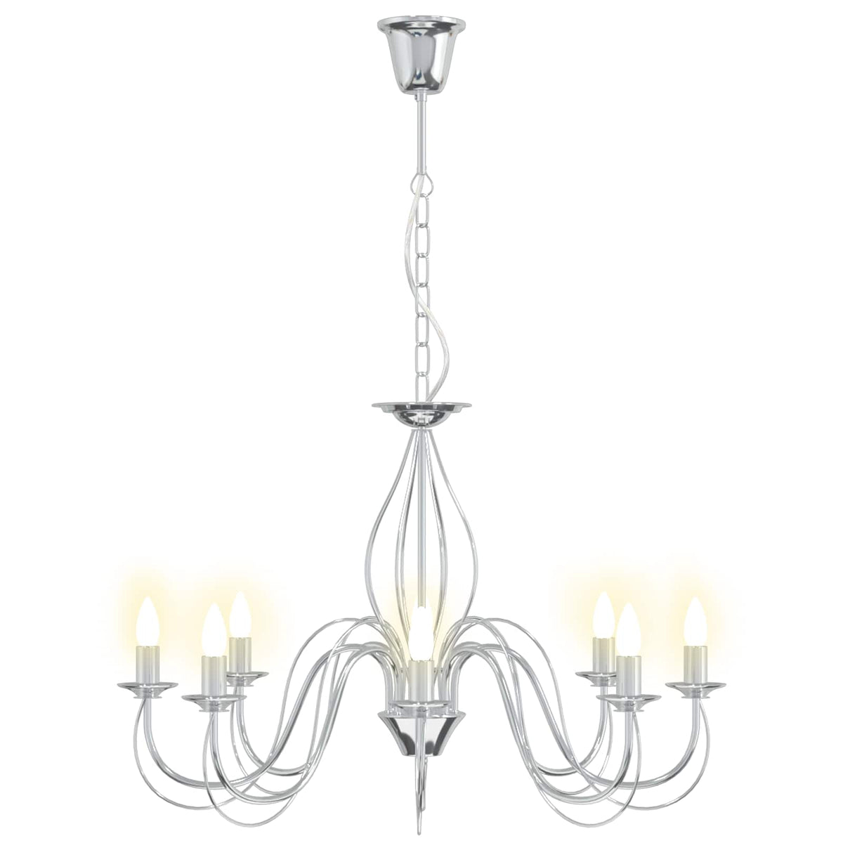 Adjustable Chandelier E14 Metal Chrome Ø 78 x 101 cm