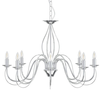 Adjustable Chandelier E14 Metal Chrome Ø 78 x 101 cm
