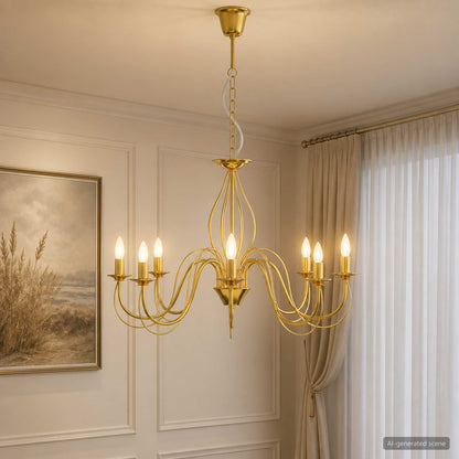 Adjustable Chandelier E14 Metal Gold Ø 78 x 101 cm