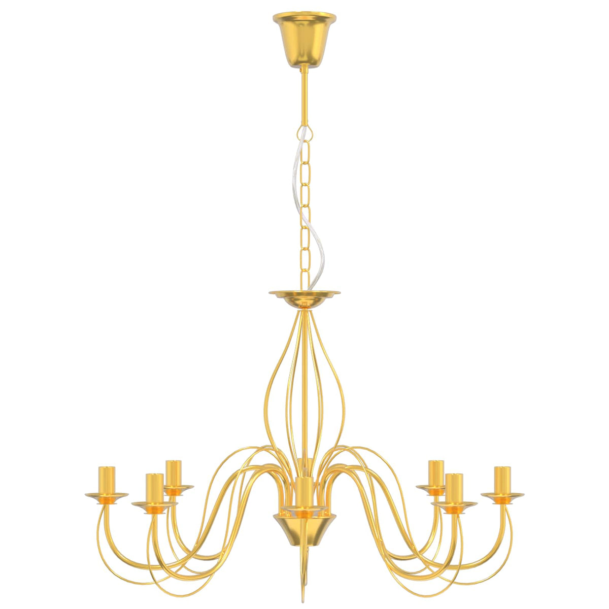 Adjustable Chandelier E14 Metal Gold Ø 78 x 101 cm