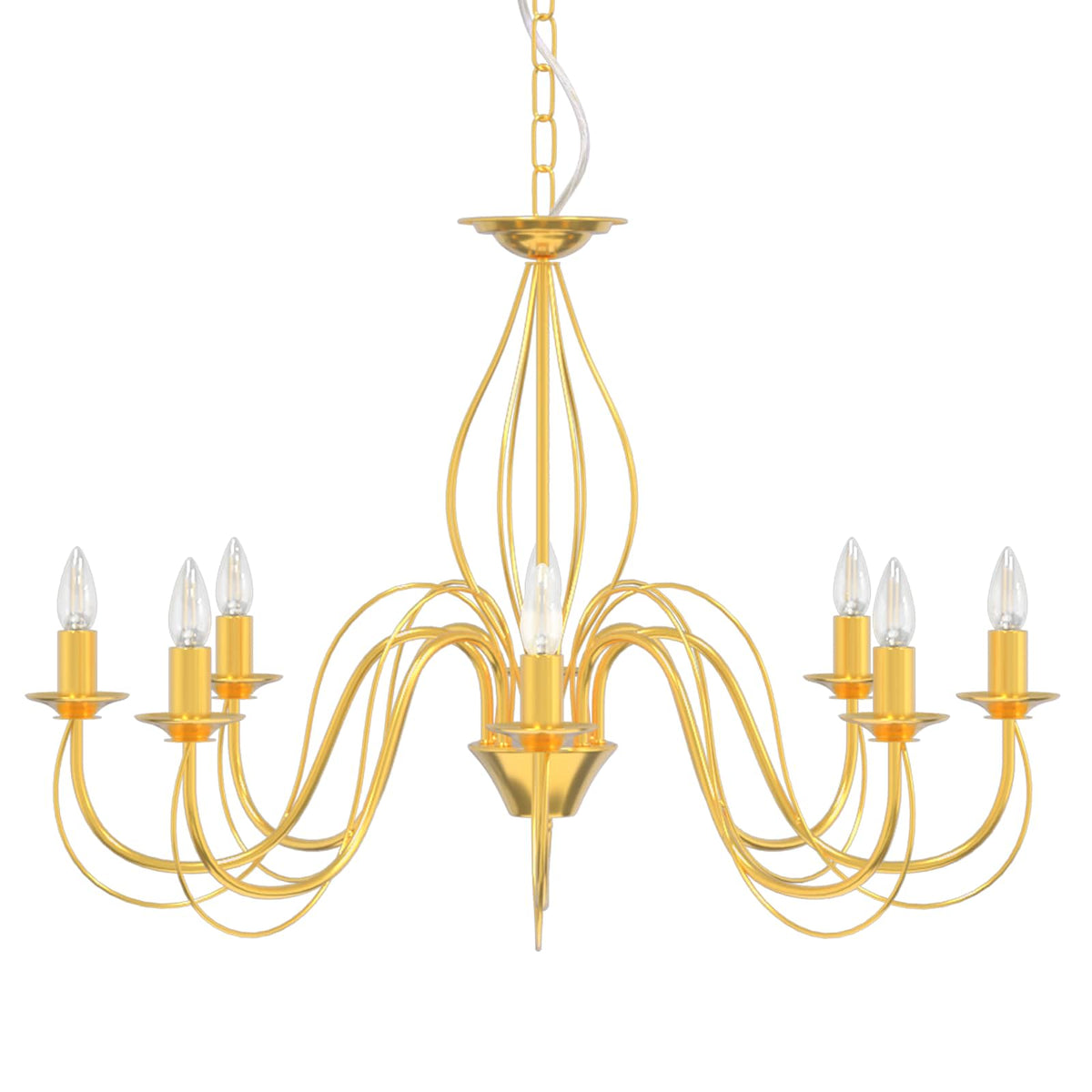 Adjustable Chandelier E14 Metal Gold Ø 78 x 101 cm