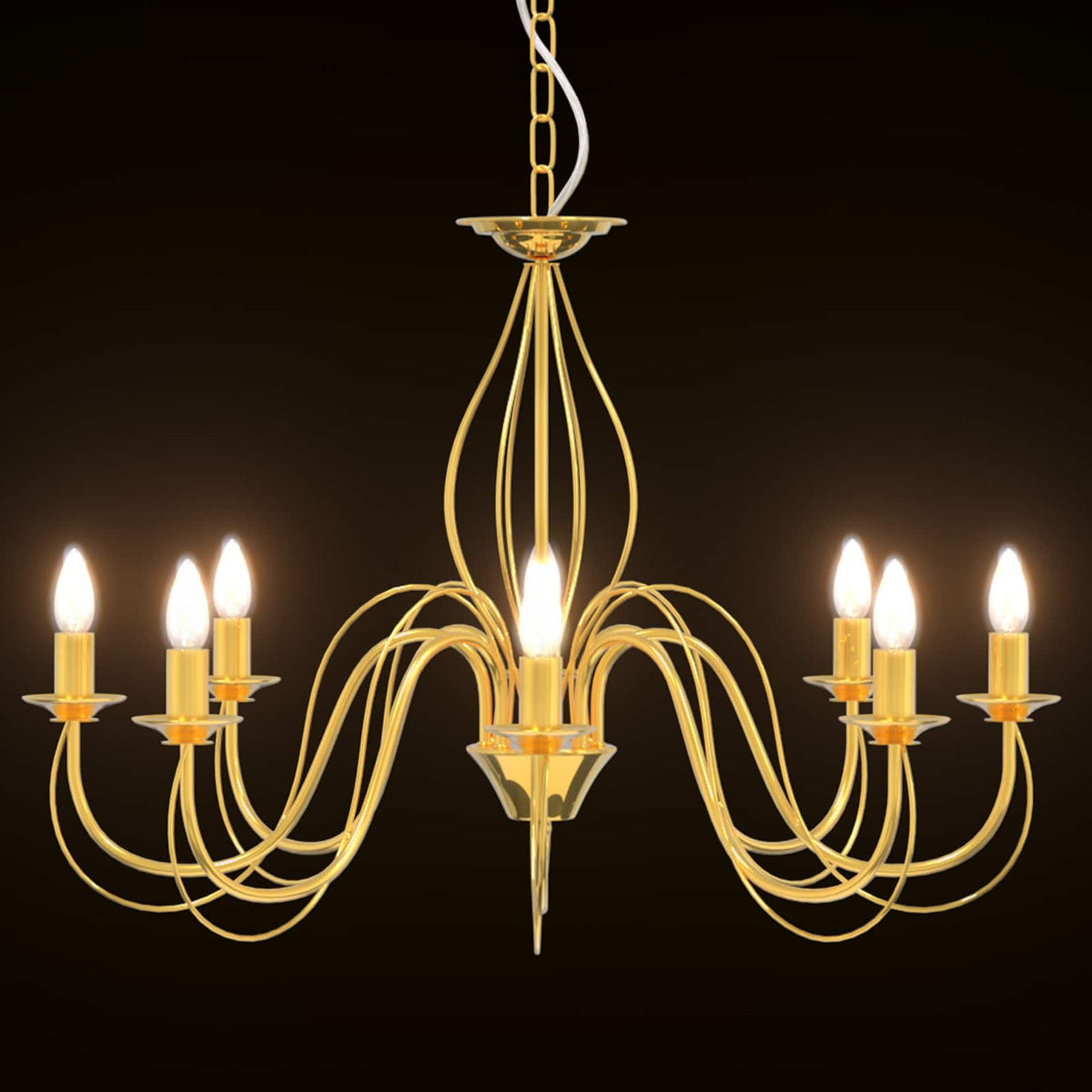 Adjustable Chandelier E14 Metal Gold Ø 78 x 101 cm