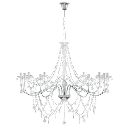 Adjustable Chandelier with Beads E14 Metal and Acrylic Chrome