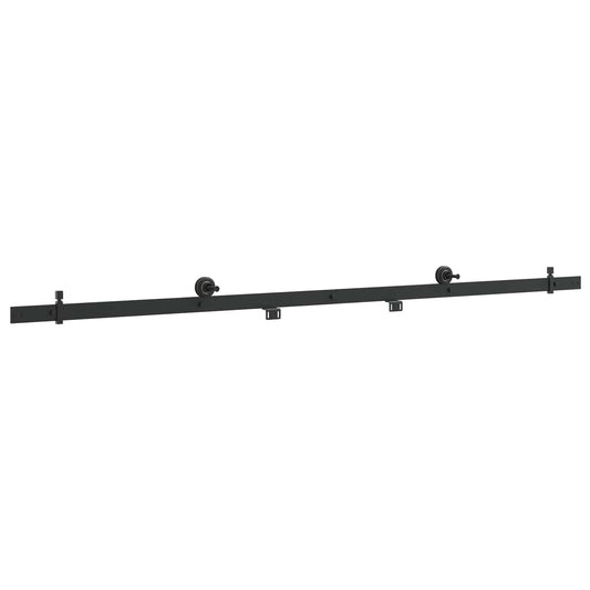 Sliding Door Hardware Kit 183 cm Steel Black