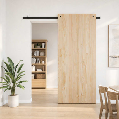 Sliding Door Hardware Kit 200 cm Steel Black