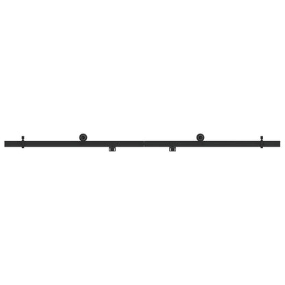 Sliding Door Hardware Kit 200 cm Steel Black