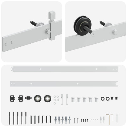 Sliding Door Hardware Kit 152.4 cm Steel White