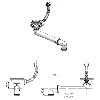 Kitchen Sink with Drainer Granite 76.5 cm x 46 cm x 28 cm