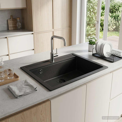 Kitchen Sink Single Basin Granite 60 x 51 x 30.5 cm Graphite