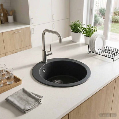 Kitchen Sink Single Basin Granite 50.5 x 29 cm Graphite