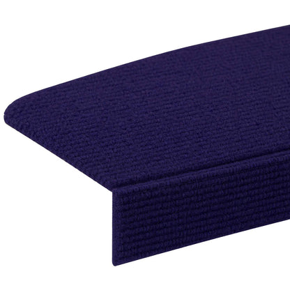 Stair Mats 15 pcs 56 x 17 x 3 cm Blue Polyester Half-round