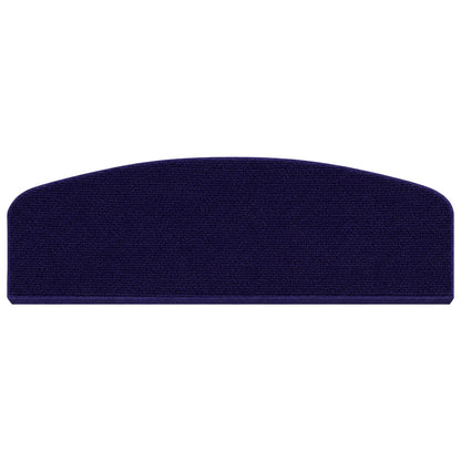 Stair Mats 15 pcs 56 x 17 x 3 cm Blue Polyester Half-round