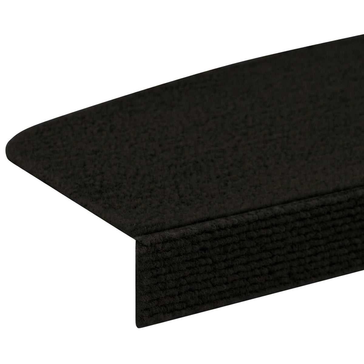 Stair Mats 15 pcs 56 x 17 x 3 cm Black Polyester Half-round
