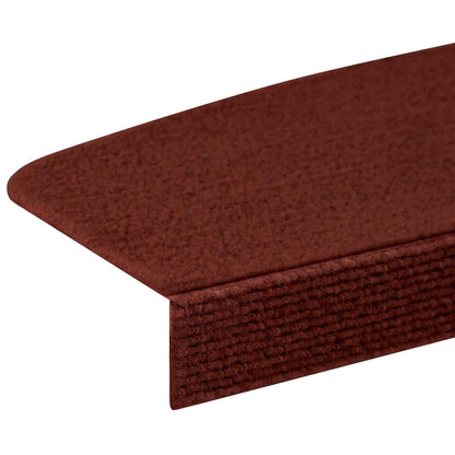 Stair Mats 15 pcs 56 x 17 x 3 cm Burgundy Polyester Half-round