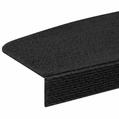 Stair Mats 15 pcs 56 x 17 x 3 cm Dark Grey Polyester Half-round